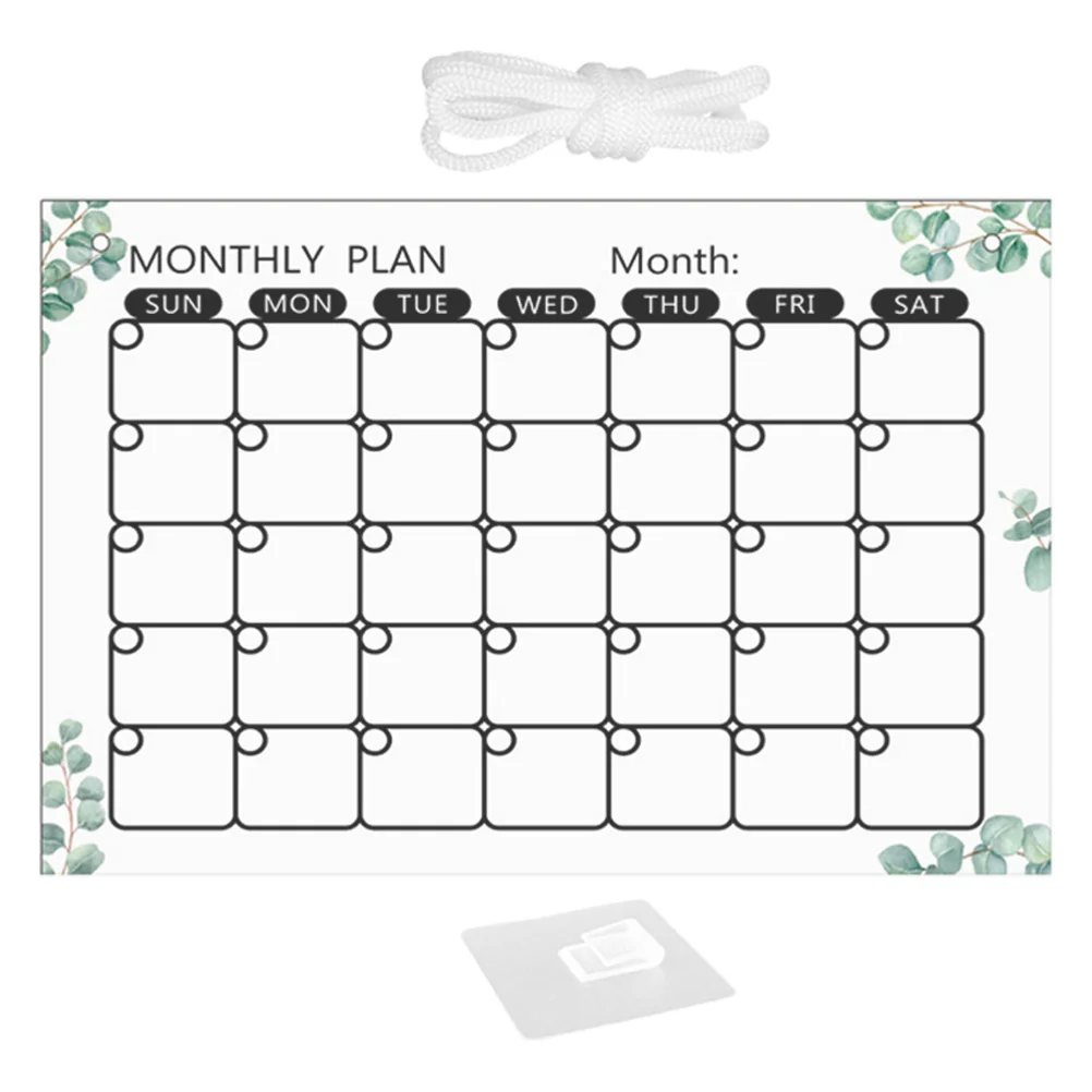 1Set Acrylic Message Board Modern Hanging Memo Board for Office School Home Smooth Writing Surface for Scheduling Notes Key