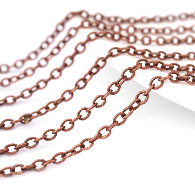 Antique Bronze Copper Round Wire O Shape Chain Necklace Earrings Jewelry Accessories Materials Rosediy official-website