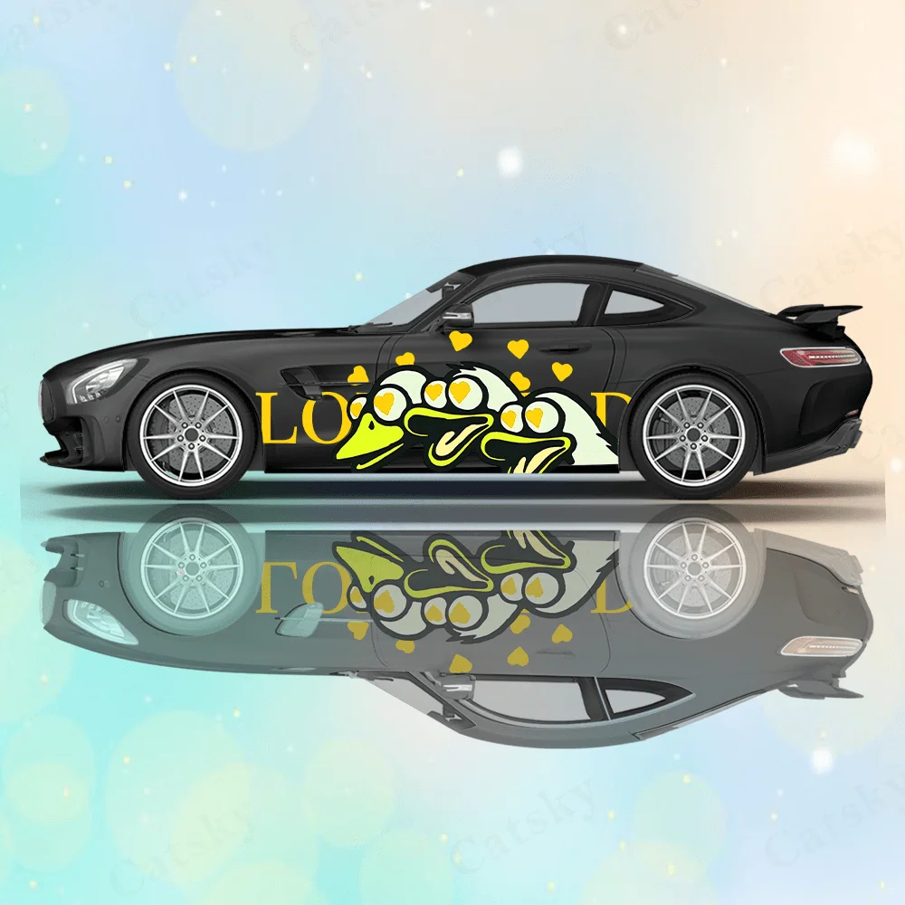 

Наклейки с тремя любовными утками, цветочные украшения для всего тела, покрывающие царапины, защищают автомобильные наклейки, водонепроницаемые автомобильные виниловые обертывания