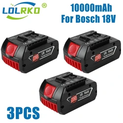 NEW 18V 10Ah Rechargeable Li-ion Battery For Bosch 18V Power tool Backup 10000mah Portable Replacement BAT609 Indicator light