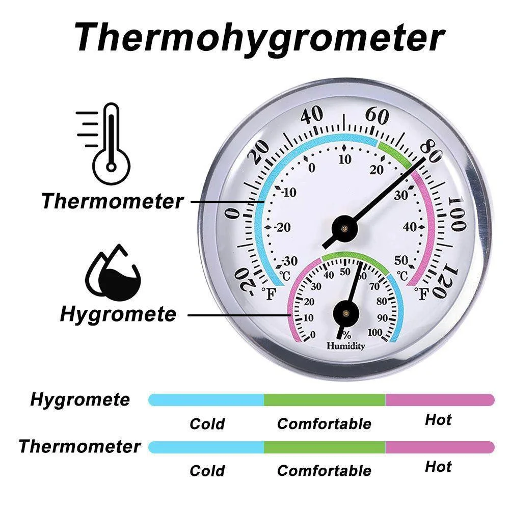 Thermometer Hygrometer Sensor -30-50℃ 0~100%RH Wall Mounted Temperature Humidity Meter Gauge For Home Indoor Kitchen Sauna