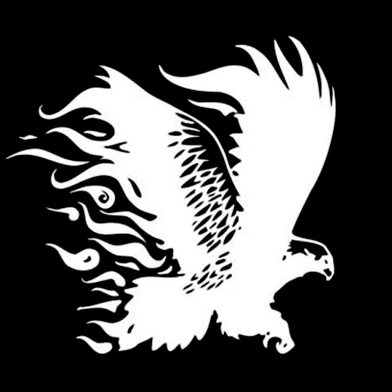 Eagle Bird Fire Predator Fire Bird Car Sticker Decorative Decal Pvc Motorcycle Car Decal Sticker, Black/white, 20cm*19cm