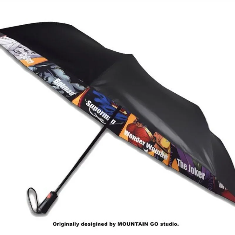 Avengers Marvel Peripheral Series Automatic Umbrella Large Folding Vinyl Three-fold Umbrella Spiderman Iron Man Gift for Friends