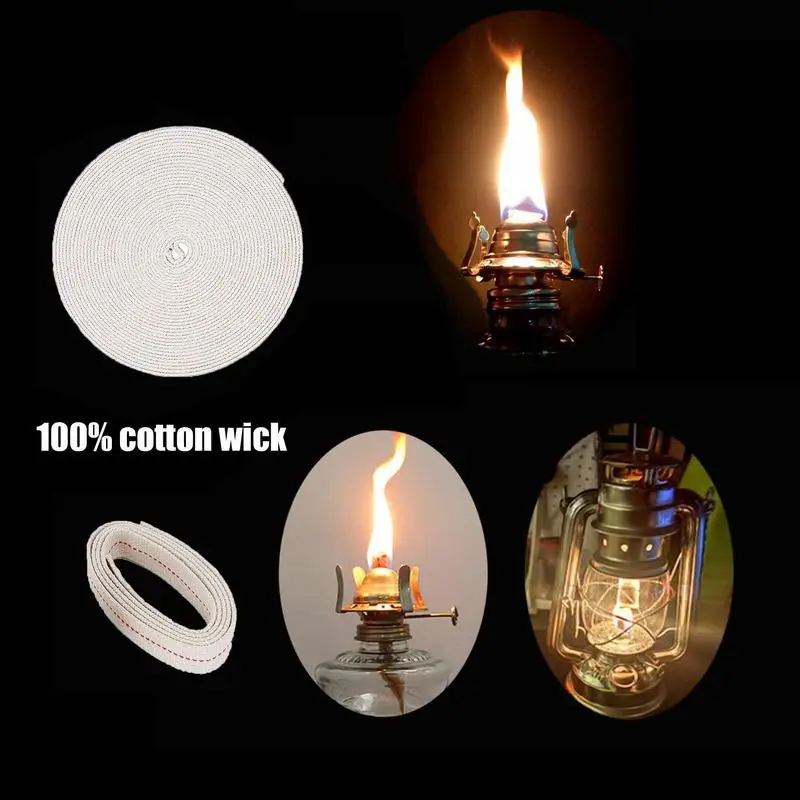 Wicks For Oil Lamps Cotton Lantern Wick 5M/16.4ft Kerosene Lamp Accessories For Burner Stove Oil Lamp Burners For Camping Home