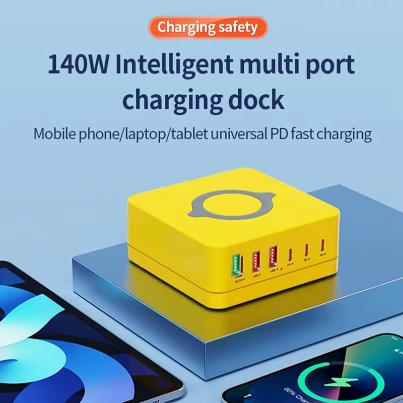 super-offerta-stazione-di-ricarica-140w-con-cavo-usb-c-retrattile-caricatore-rapido-per-tablet-pc-telefoni-e-dispositivi-mul
