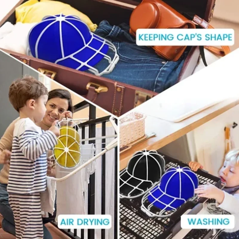 Baseball Cap Washer Shelf Multifunctional Baseball Cap Washer Fit for Adult/Kid's Hat Washer Frame Quick Tightening Drying