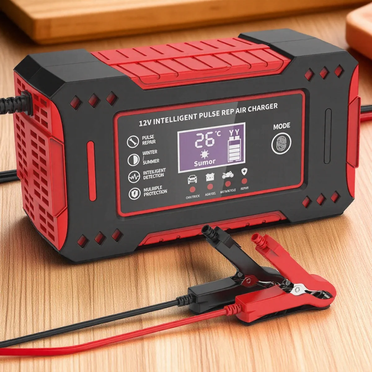 

12V 6A Smart Car Battery Charger Motorcycle Battery Charging Unit for 12V 2AH to 100AH Lead Acid Batteries Not for Lithium