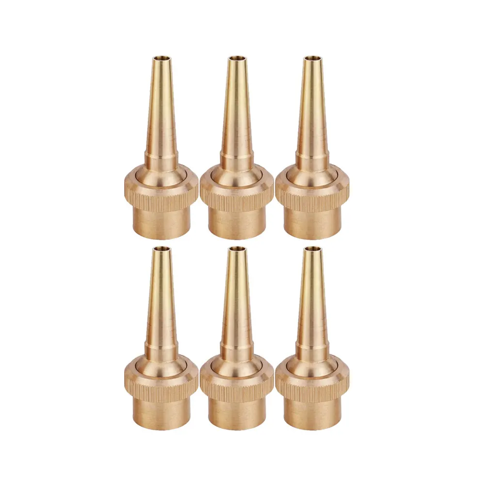 

6 Pcs All Copper Spray Head Fountain Nozzle for Garden Water Pipe Golden Landscape