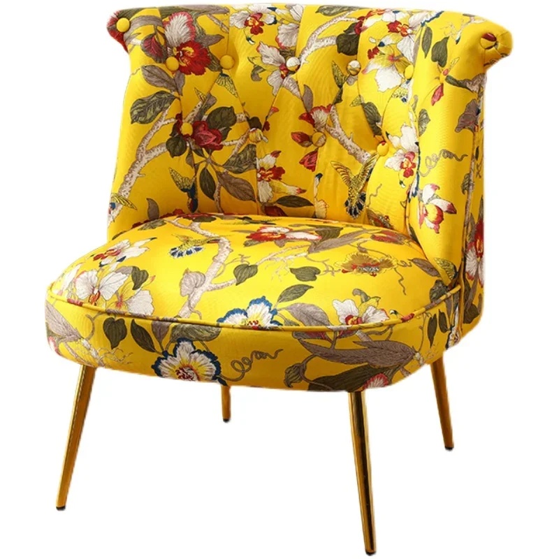 

American modern fabric balcony chair living room lazy sofa bed and breakfast bedroom single seat Internet celebrity leisure smal