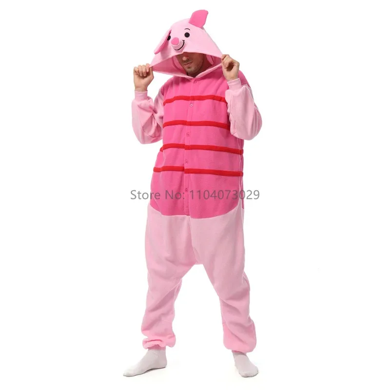 Onesishow Hewan Kigurumi Piyama Halloween Onesie Dewasa Kartun Harimau Kanguru Piyama Pesta Cosplay Wanita Pria Homewear XXL
