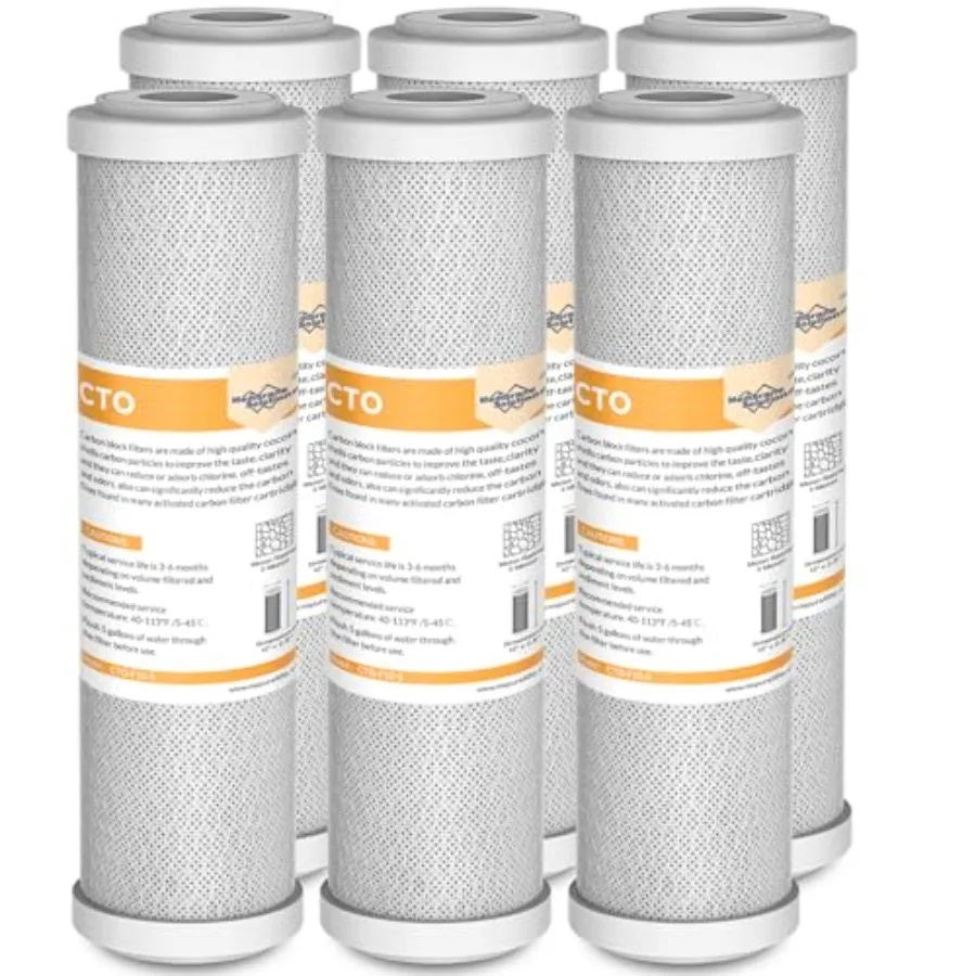 

Сменный картридж для фильтра воды CTO Carbon Block 5 микрон, 2,5 x 10 дюймов, для систем фильтрации воды для всего дома, совместим с WFPF