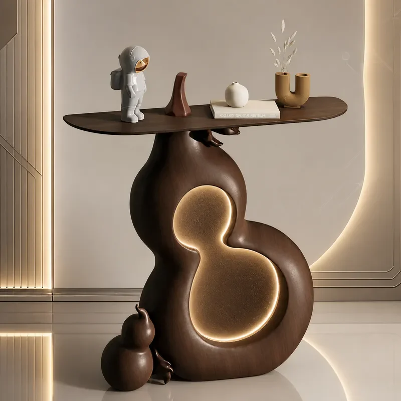 New Chinese Style Walnut Color Entrance Console Table Ultra Narrow Hallway Cabinet Living Room Door Against Wall Corridor