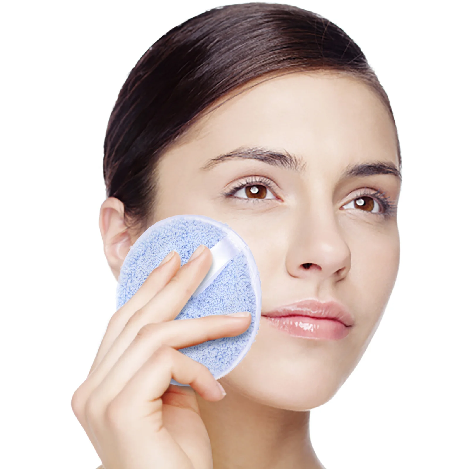 Bouffée de nettoyage du visage arrondi, douce et Durable, outil de maquillage confortable pour le visage, outil de maquillage Simple, 3 pièces