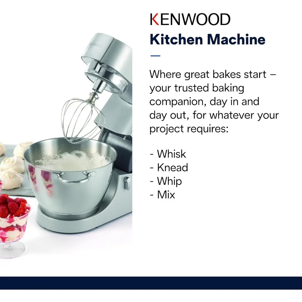 Chef Titanium Kitchen Machine, Stainless Steel - 5 qt - Kitchen Mixer - 800W Motor & Electronic Variable Speed Control