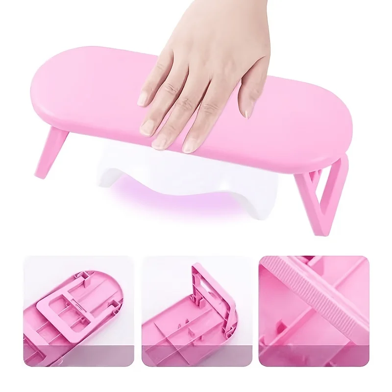 Foldable Height‑Adjustable Nail Hand Rest Pillow, Portable Wrist Arm Support Stand for Nail Salon Art‑Manicure Accessories