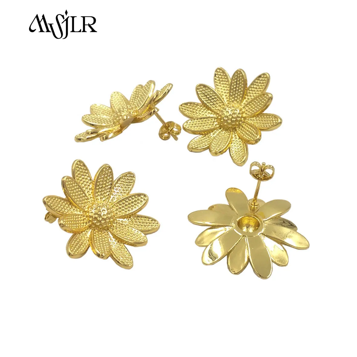 WT-MVE111 WKT Wholesale Beautiful And Fahion Flower Shape Earring With 18k Gold Plated For Women Daily Decoration