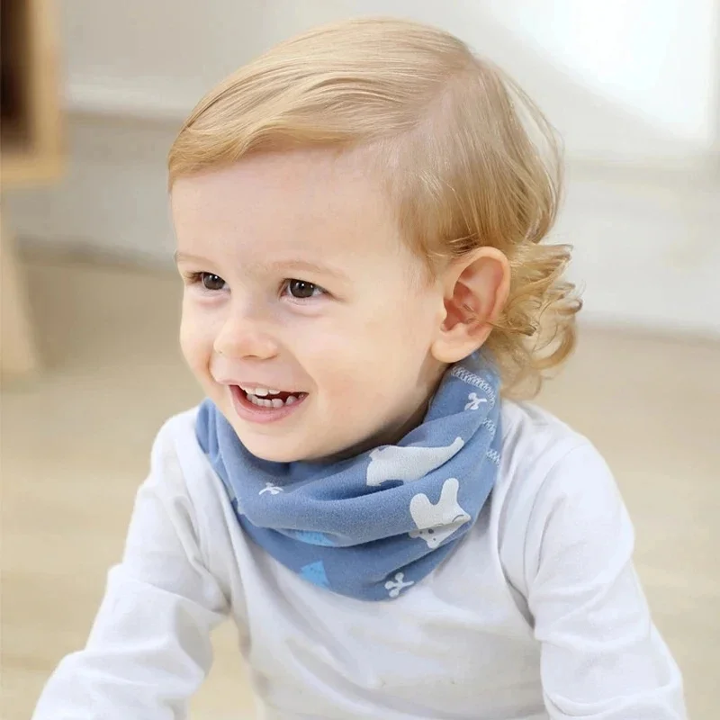 1/2pcs Windproof Kid Scarf Spring Winter Boys Girls Neck Warm Foulard Scarves Muffler Outdoor Cotton Scarf Ear Cap Infant Necker