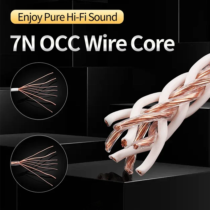 YYTCG 4pcs HIFI Speaker Bridge/Jumper Audio Cable 4TC Hi-End Hifi Audio 7N OCC Banana to Y Spade Plug Speaker Jumper Wire