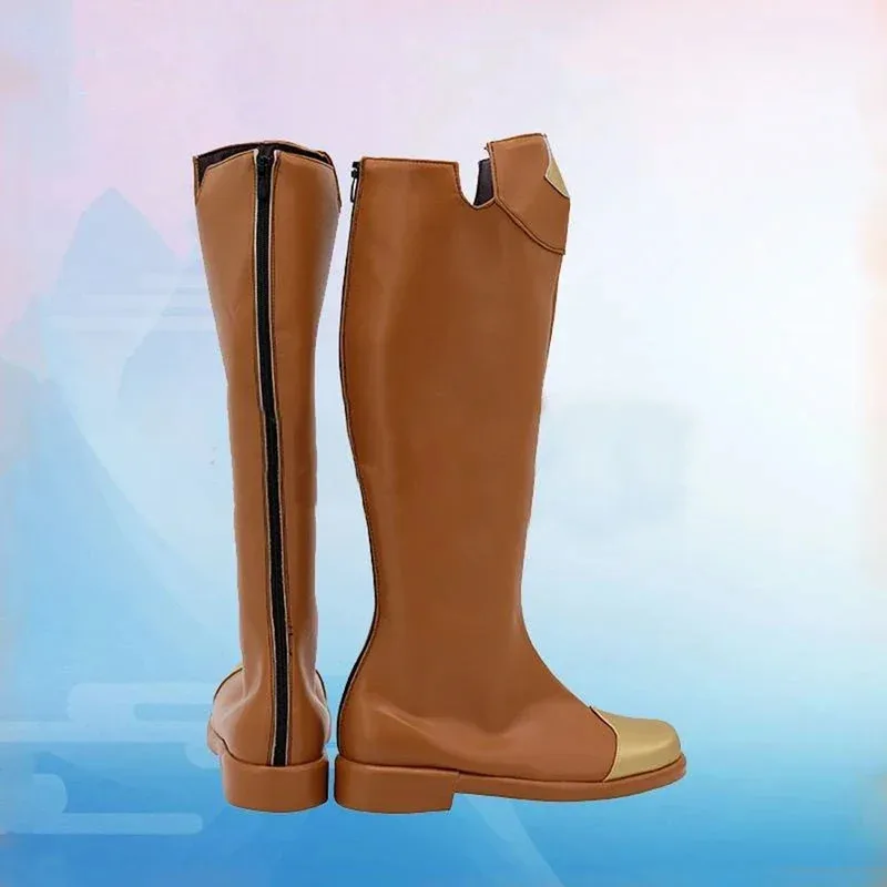 

New Anime Black Clover Asta Cosplay Party Shoes Long Brown Boots Halloween Party Costume Accessory Custom Made BVFDT5FERDVC2025