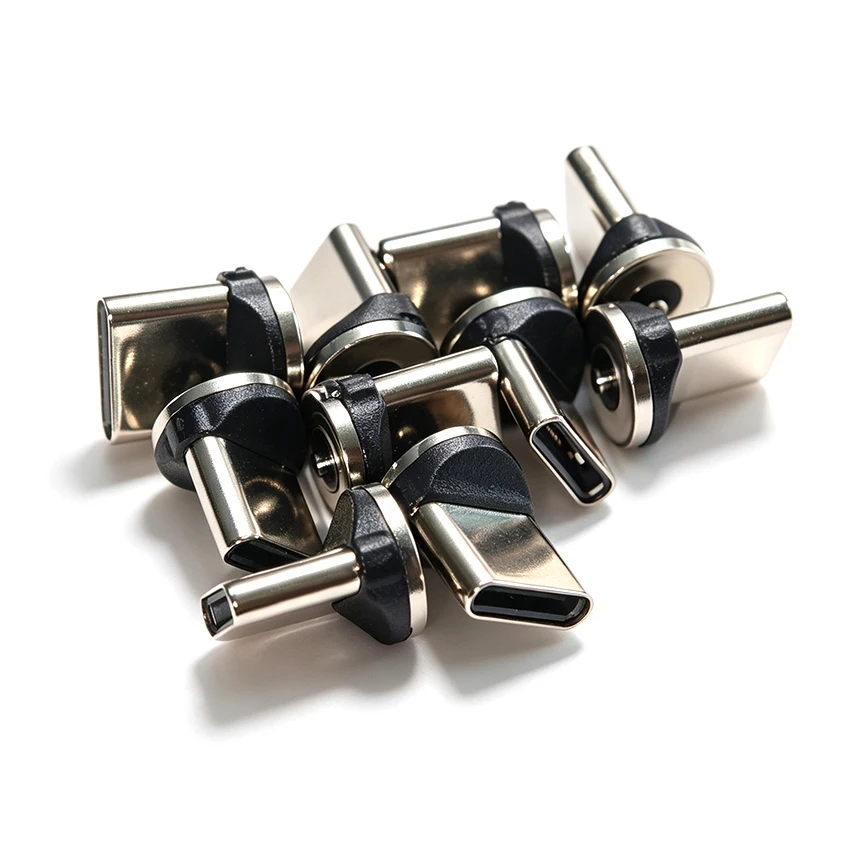 5/10PCS Type-C Micro Magnetic Charging Cable Round Male Plug Adapter Black Adhesive Magnetic Mobile Phone Charging Accessories