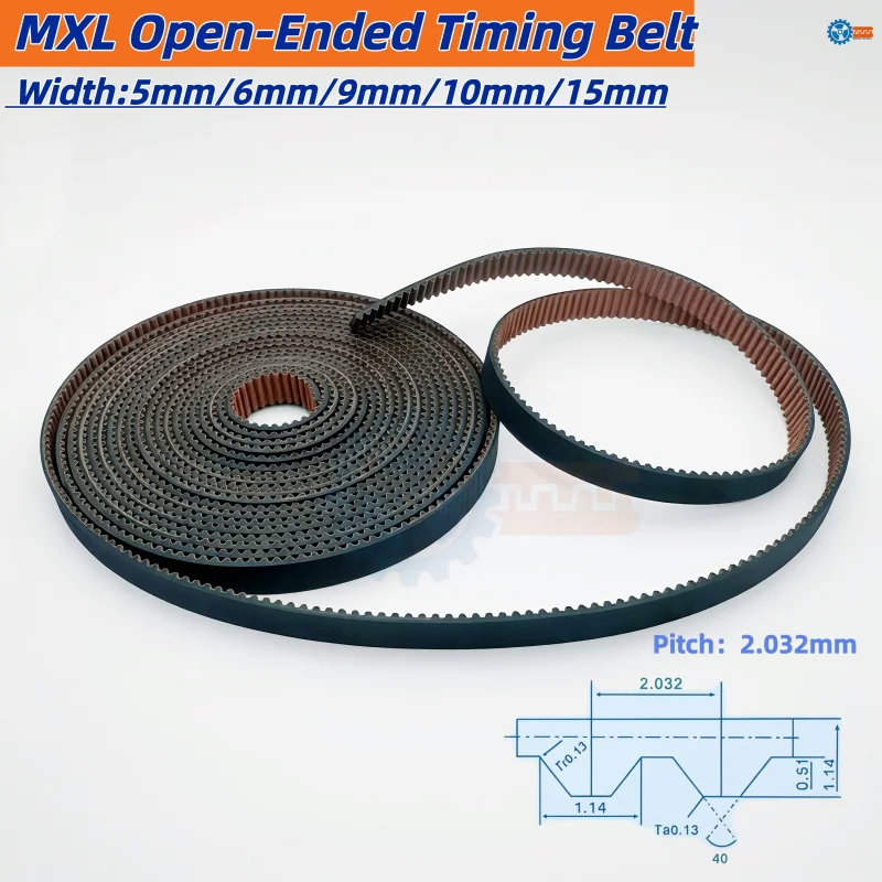 

MXL Open-Ended Timing Belt Width 5/6/9/10/15mm Transmission Rubber Belts for CO2 Laser Engraving Cutting Machine 3D Printer CNC