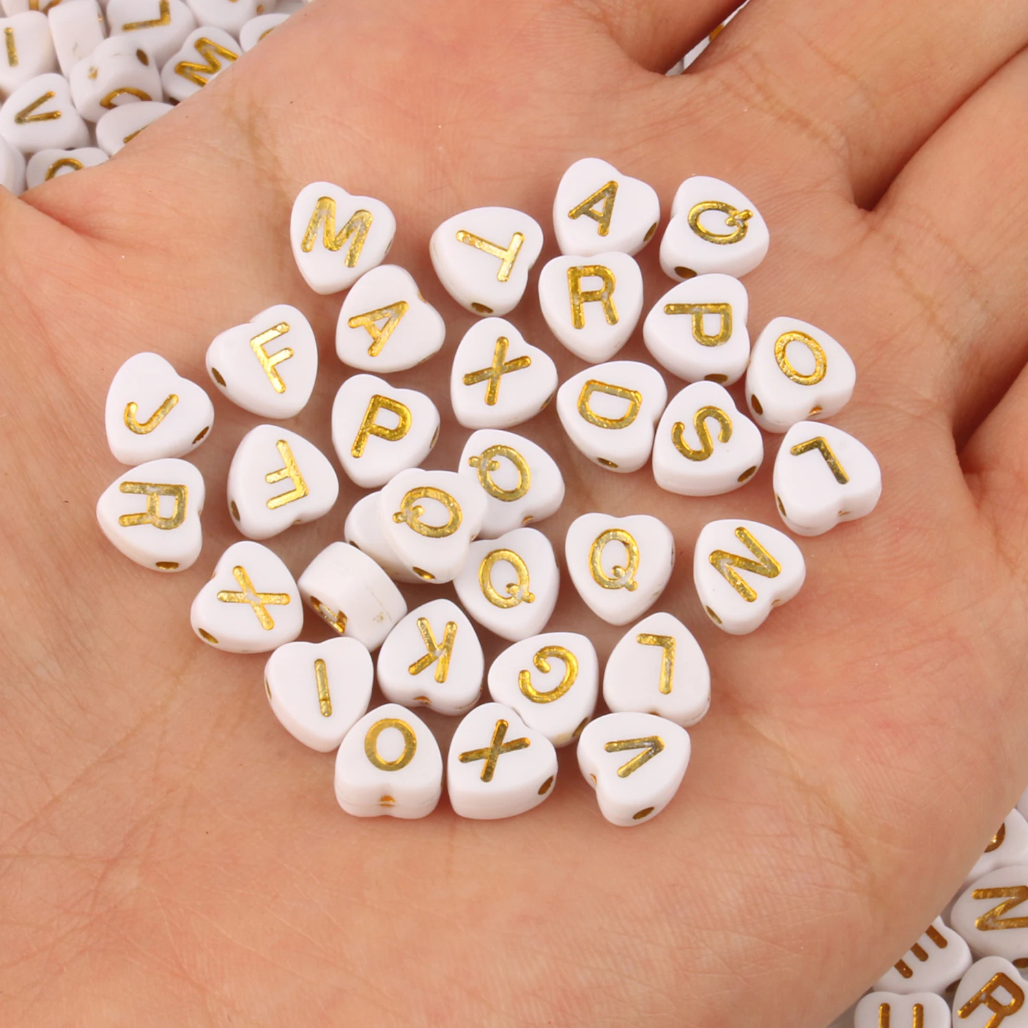 400/200/100pcs Acrylic Letter Beads  4*7MM Mixed Alphabet White Love Bracelet Jewelry Beads Jewelry Making Accessory