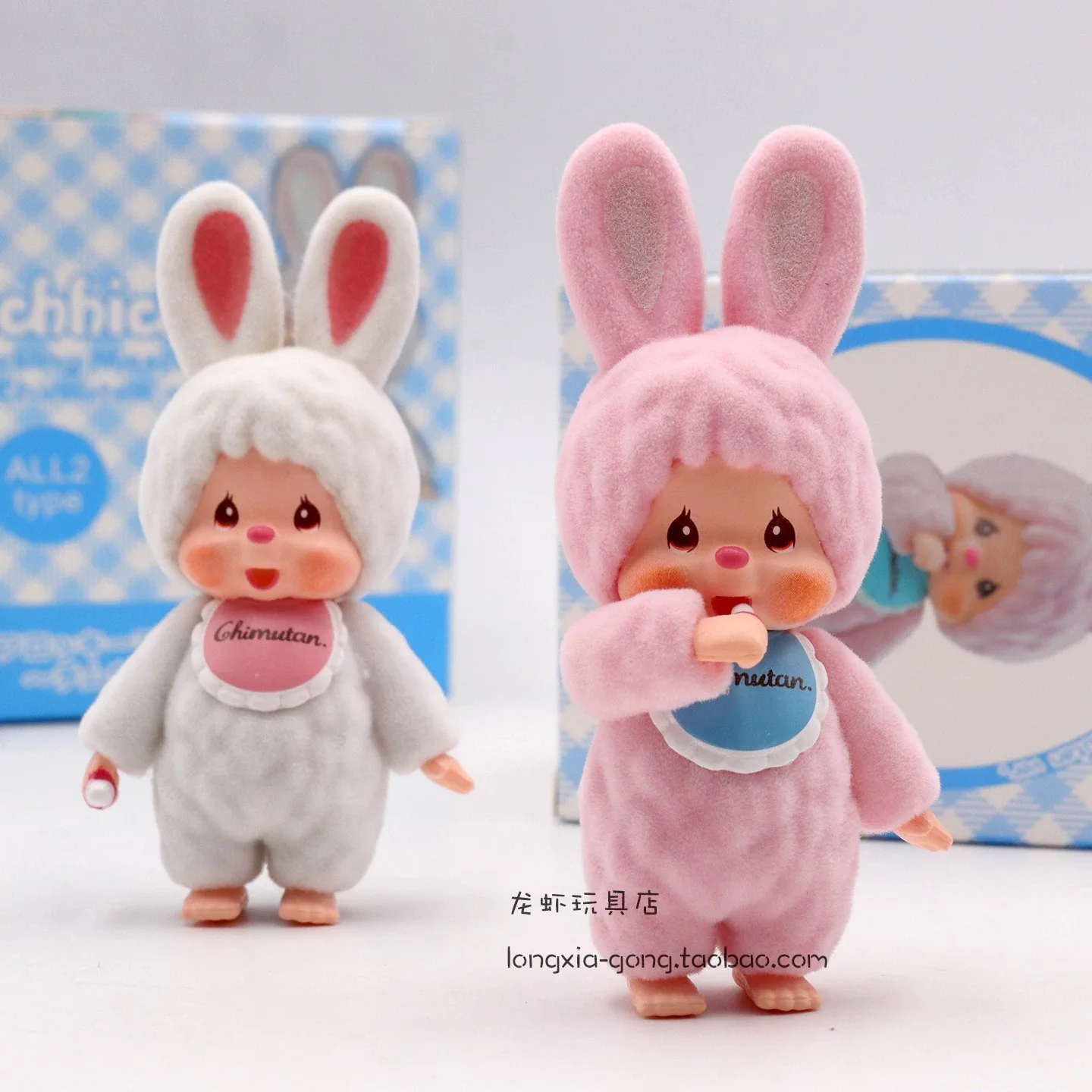 In Stock Monchichi Couple Stand Cute Fashionable Flocking Doll Mystery Box Model Statue Birthday Fans Christmas Gifts Toy