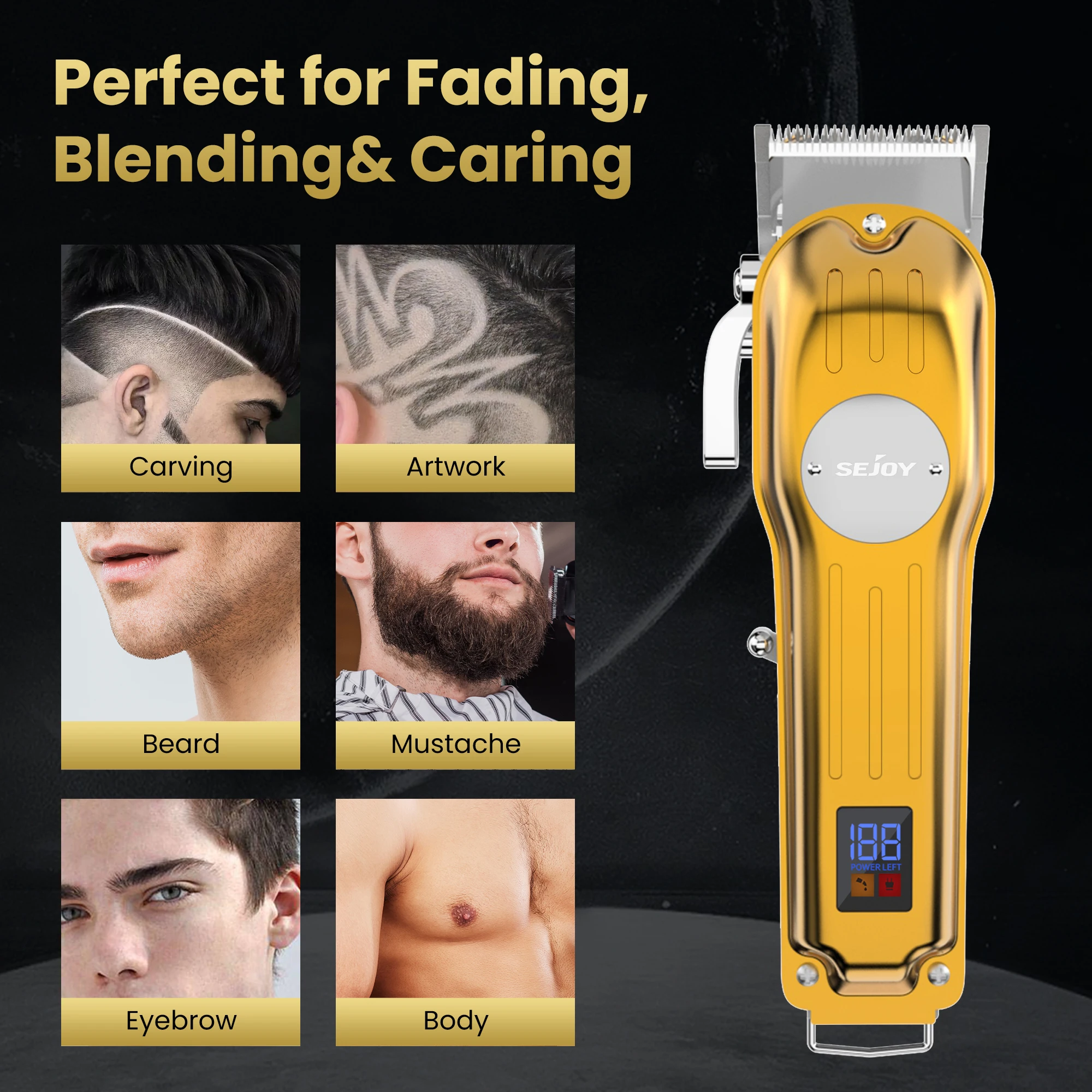 Sejoy Professional Electric Hair Clipper Trimmer Set For Men Rechargeable Cordless Haircut Machine for Barber LFQ-MASTERPRO image 5