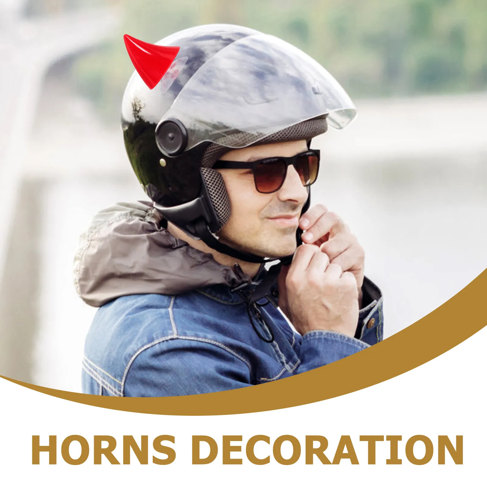 2Pcs Motorcycle Horn Ornament Unique Personality Decoration Reusable Accessory for Motorbike Bike Ski Helmets