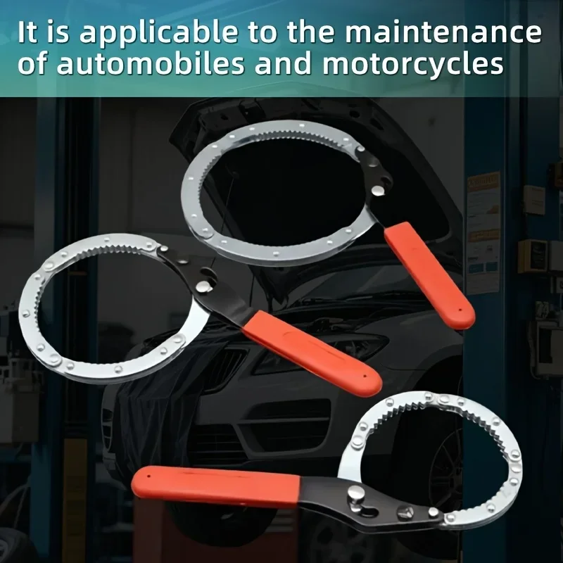 Compact Oil Filter Wrench Adjustable with Ergonomic Grip, Heavy-Duty Steel Construction for Automotive Filter Removal 3 Pack - view 2