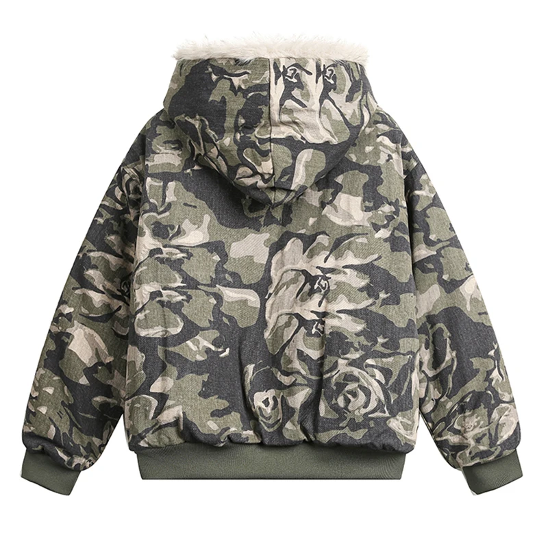 IEFB Korean Style Men\'s Padded Jackets Hooded Fleece Cotton Camouflage Casual New Trendy Male Loose Coats Personalized CPG2223