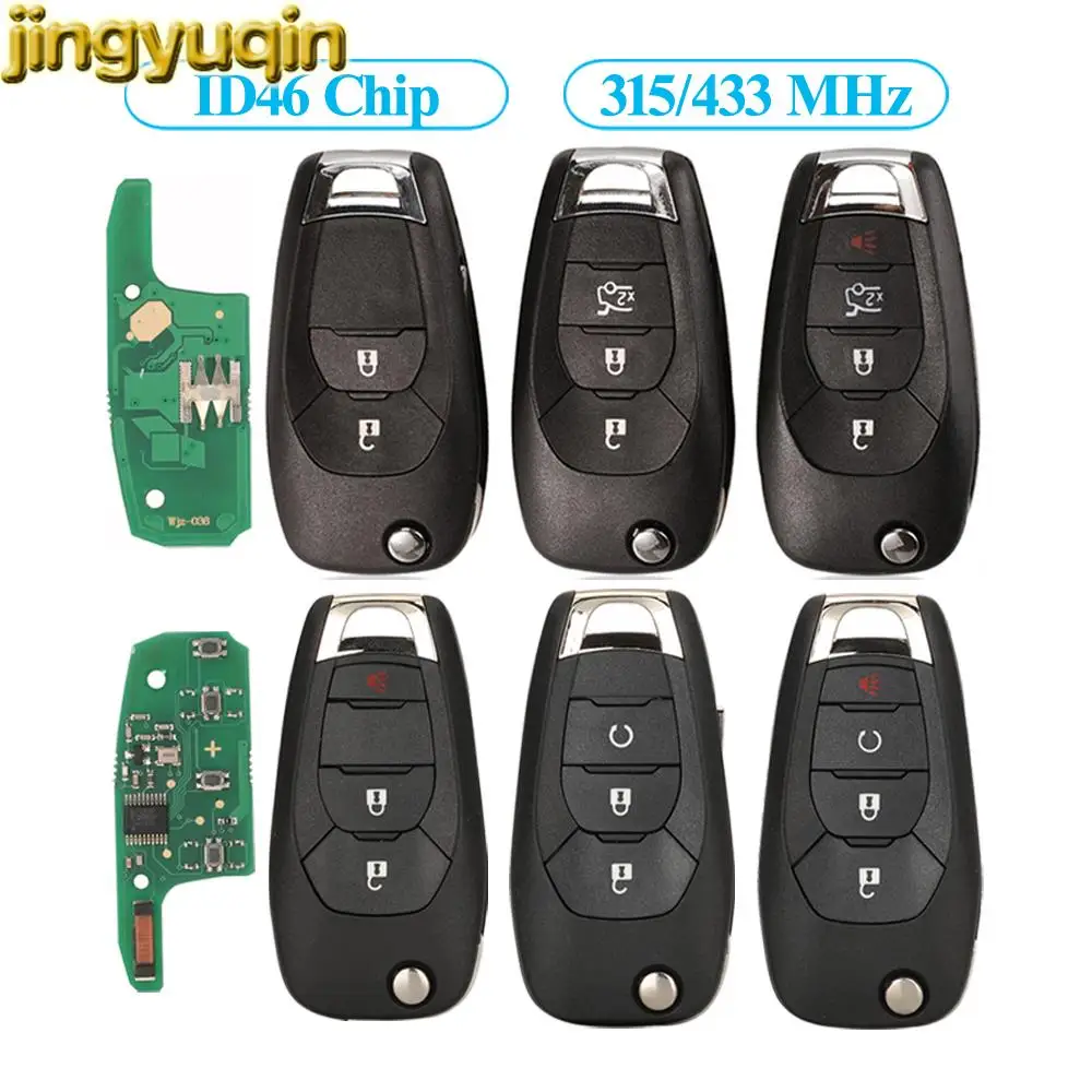 

Jingyuqin 2/3/4Button Car Key Alarm Remote Fob 315/433MHZ ID46 PCF7941E/7961E For Chevrolet Cruze Avo Captiva Cavalier Malibu XL