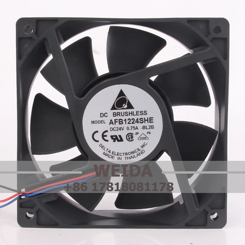 AFB1224SHE Case Cooling Fan for DELTA DC24V 0.75A 12038 120X120X38MM 12CM 12038 Frequency Conversion Centrifugal Ventilation