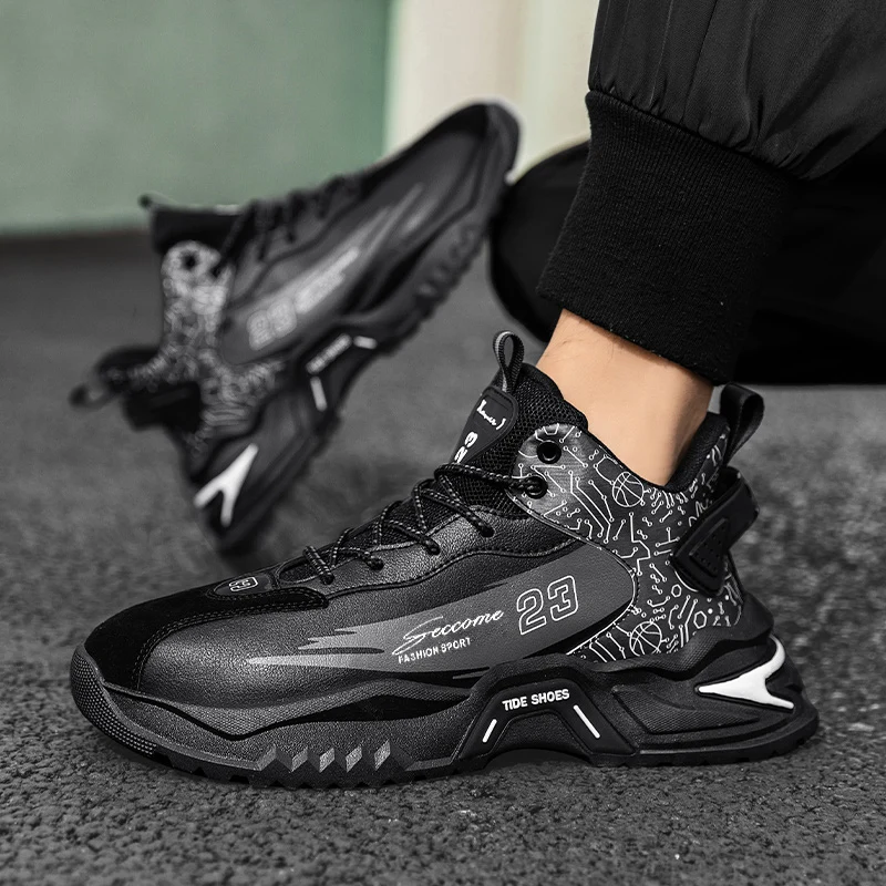 الرجال أحذية رياضية احذية الجري موضة في الهواء الطلق الركض أحذية رياضية شبكة تنفس توسيد سلة سوداء الأحذية الذكور حجم كبير #5