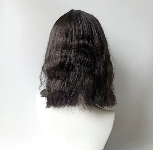 Peluca de pelo rizado hasta los hombros para hombre, hermoso maíz, moda novedosa, fibra sintética, seda de alta temperatura, cubierta completa para la cabeza