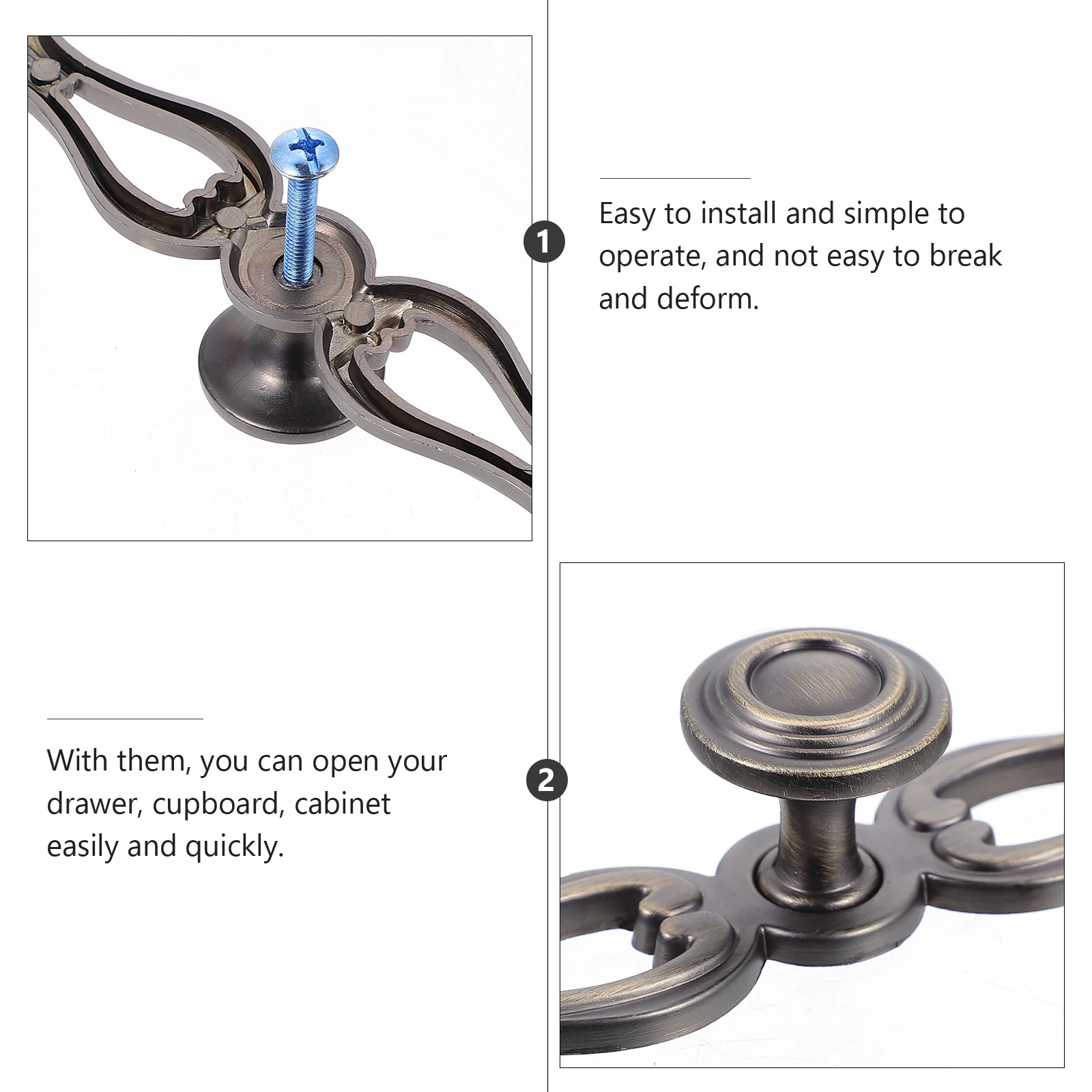 

2pcs Bronze Wardrobe Handles Retro Zinc Alloy Drawer Knobs Vintage Cabinet Pulls Home Decor Furniture Accessories Corrosion