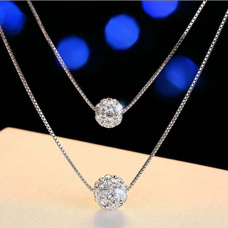 925 فضة الزركون الخرز واللؤلؤ سلسلة القلائد قلادة للنساء غرامة مجوهرات هدايا عيد الحب