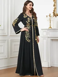 Eid Muslim Women Beading Embroidery Dress Jalabiya Abaya Ramadan Arab Long Robe Morocco Vestidos Dubai Kaftan Party Dresses