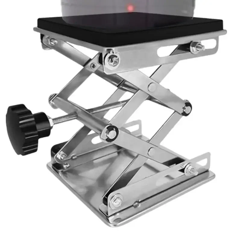 Laboratory Lifting Platform Stand Rack Scissor Jack Bench Table Lifter Lab 10x10cm Stainless Steel Platform