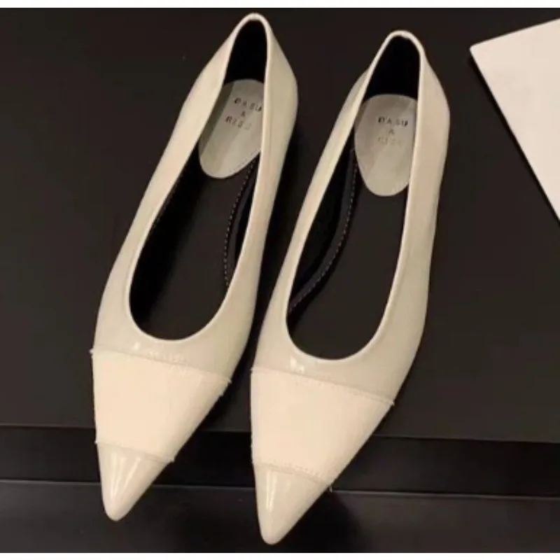 Nowe Stylowe Baleriny Damskie Szpilki Czółenka Szpiczaste Lakierowane Skórzane Modne Baleriny Cukierkowe Kolory Płaska Podeszwa Duże Rozmiary Zapatos Mujer