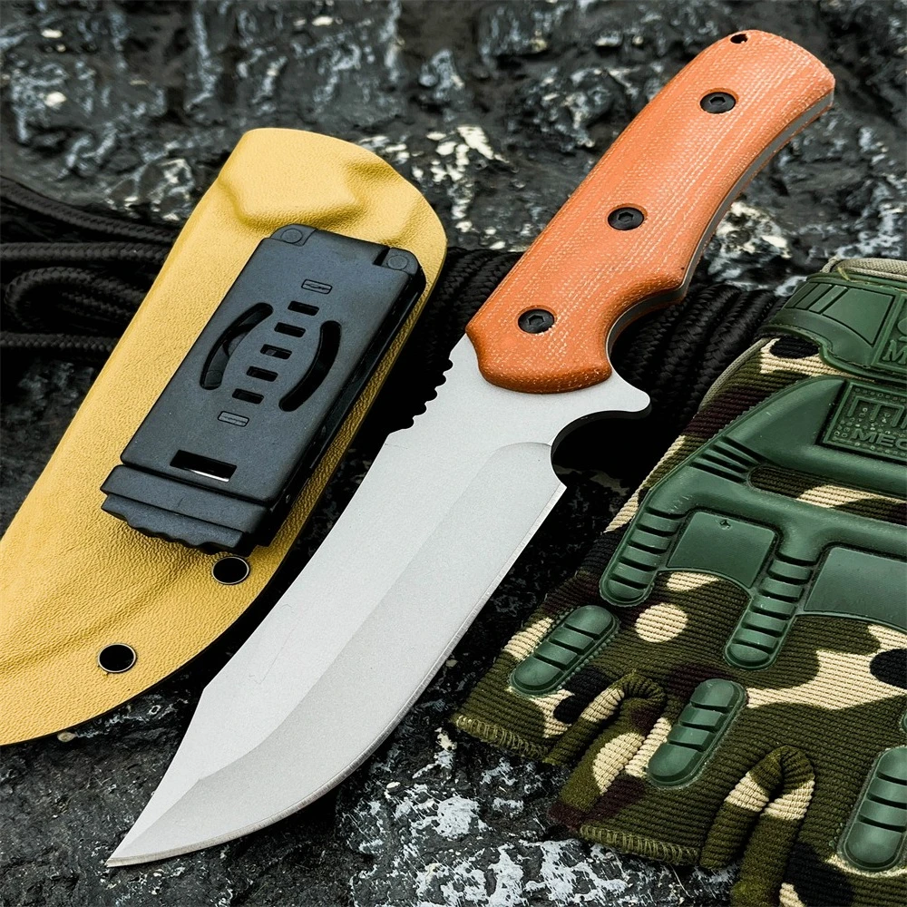 フラッシュセール-プレミアム品質-ストレートナイフ-ミカルタ-アウトドア-ハンティング-フィッシング-ポータブル-護身用-バックパッキング必需品