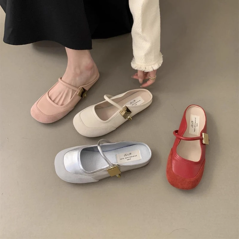 

Women's Leisure Fashion Slippers Modern Comfortable Mules Holiday Fashion Slippers Indoor Pu Shoes Pantoufles MHTX