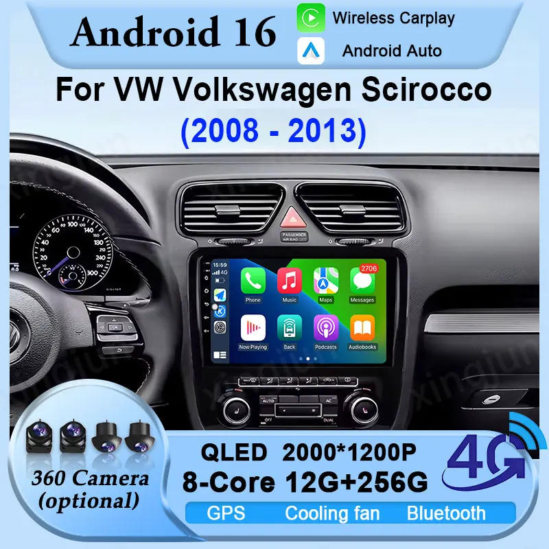 

Автомагнитола Android 16 для VW Volkswagen Scirocco 2008-2013 с GPS, Android Auto, Bluetooth, навигацией, сенсорным экраном и интеллектуальной системой