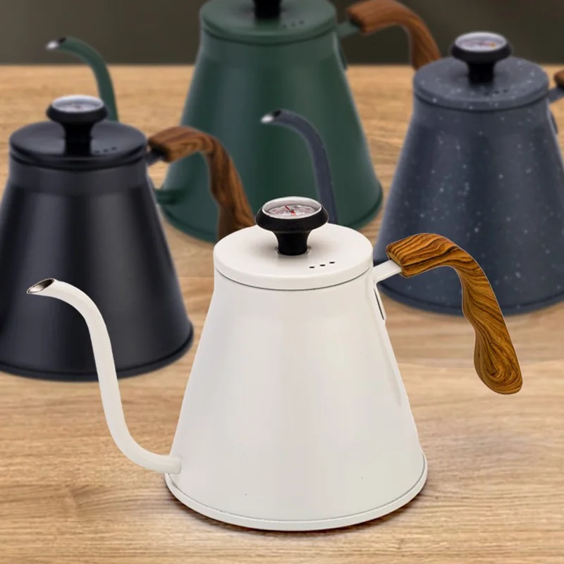 

304 Stainless Coffee Maker Gooseneck Kettle Goose Beak Kettle Hand Drip Kettle Accessories Coffee Kettle with Thermometer
