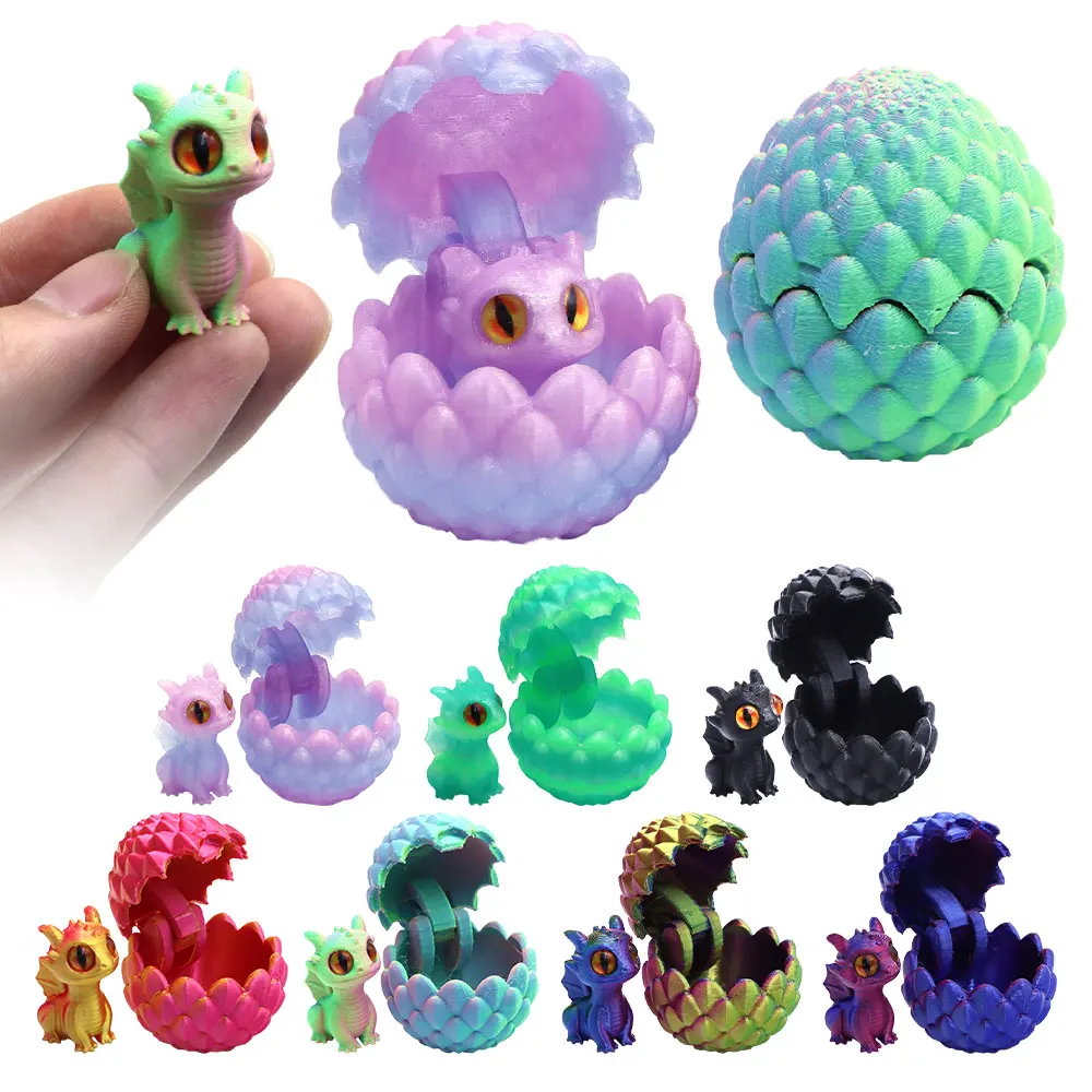 ألعاب مطبوعة ثلاثية الأبعاد تمثال بيضة التنين الفني صغير تفقيس التنين الشكل ديكور المنزل الحديث مصغرة مكتب ديكور عيد الميلاد #1