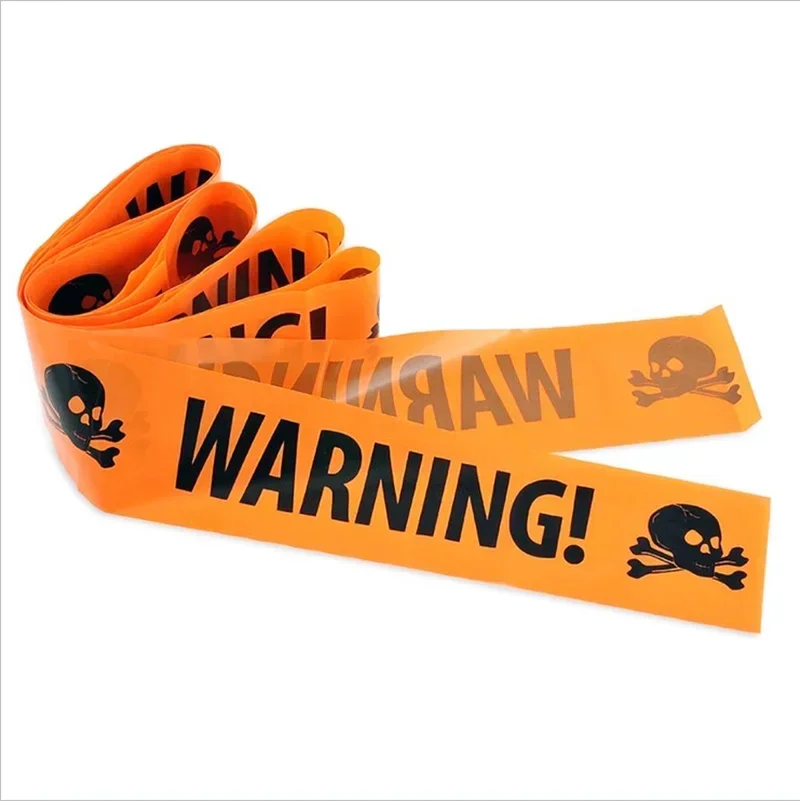 NEW 1PC Halloween Props Window Prop Warning line Plastic Skull Head Warning Tape Signs Halloween Decoration Witch Balloons lot