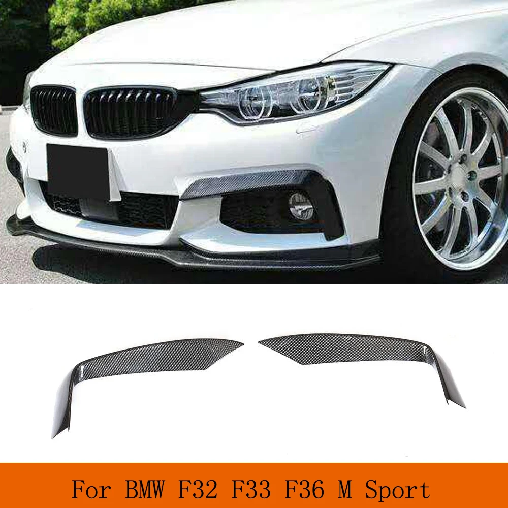 

Car Front Bumper Fog Lamp Cover Splitters Carbon Fiber / FRP Canards Fins for BMW 4 Series F32 F33 F36 M Sport 2013 - 2018