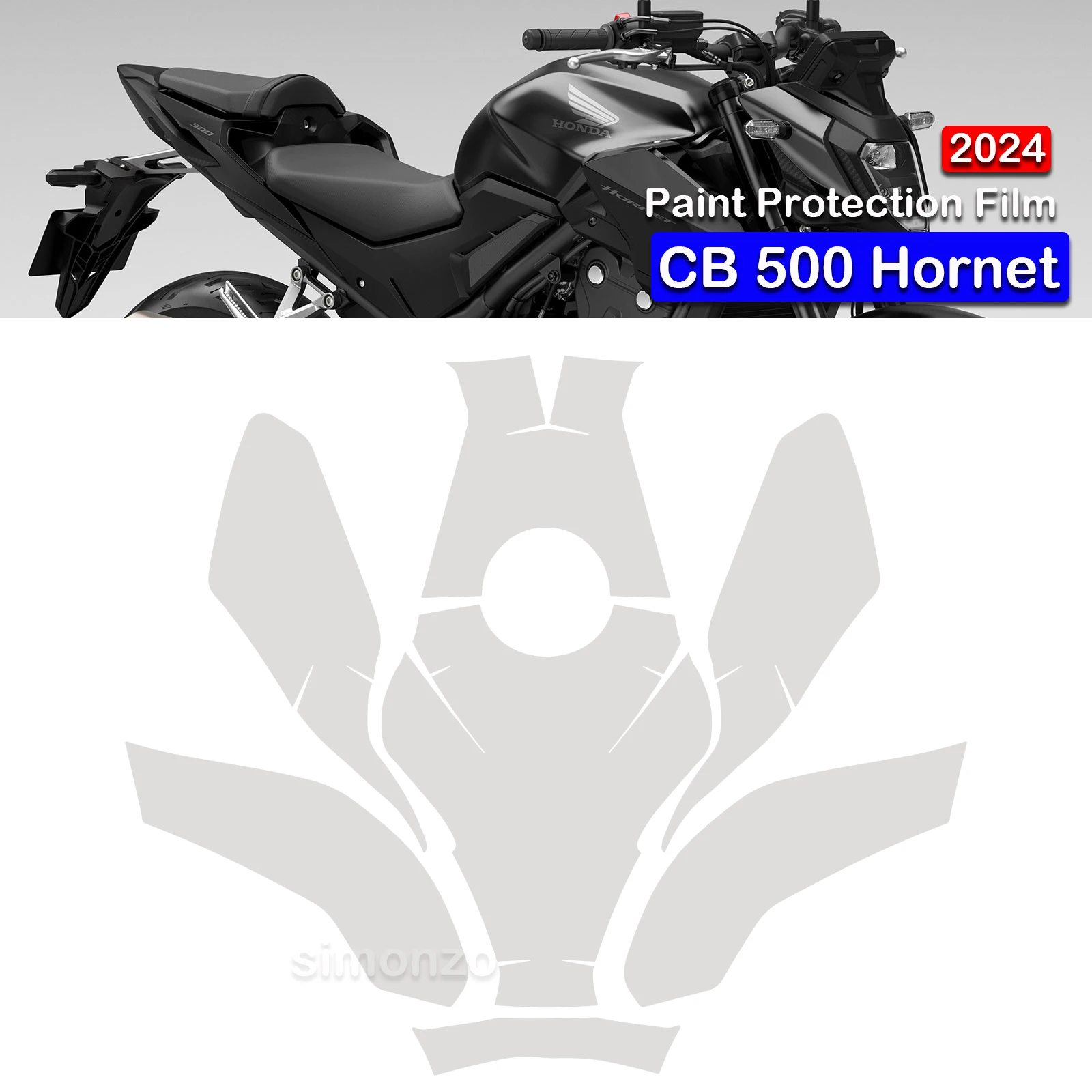 For HONDA CB 500 Hornet Motorcycle PPF Paint Protection Fairing Protection TPU Anti-scratch Film Fits CB500 HORNET 2024