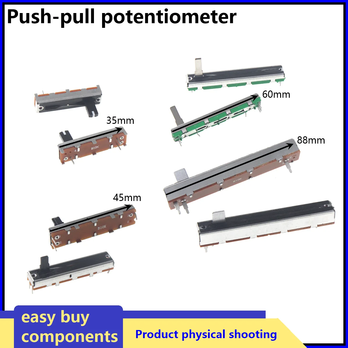 Potentiometer 75mm 35mm 45mm 60mm 128mm A20K A50K Straight Slide A103 B103 A203 A503 Double Fader A10K Soundcraft EFX8 Fader