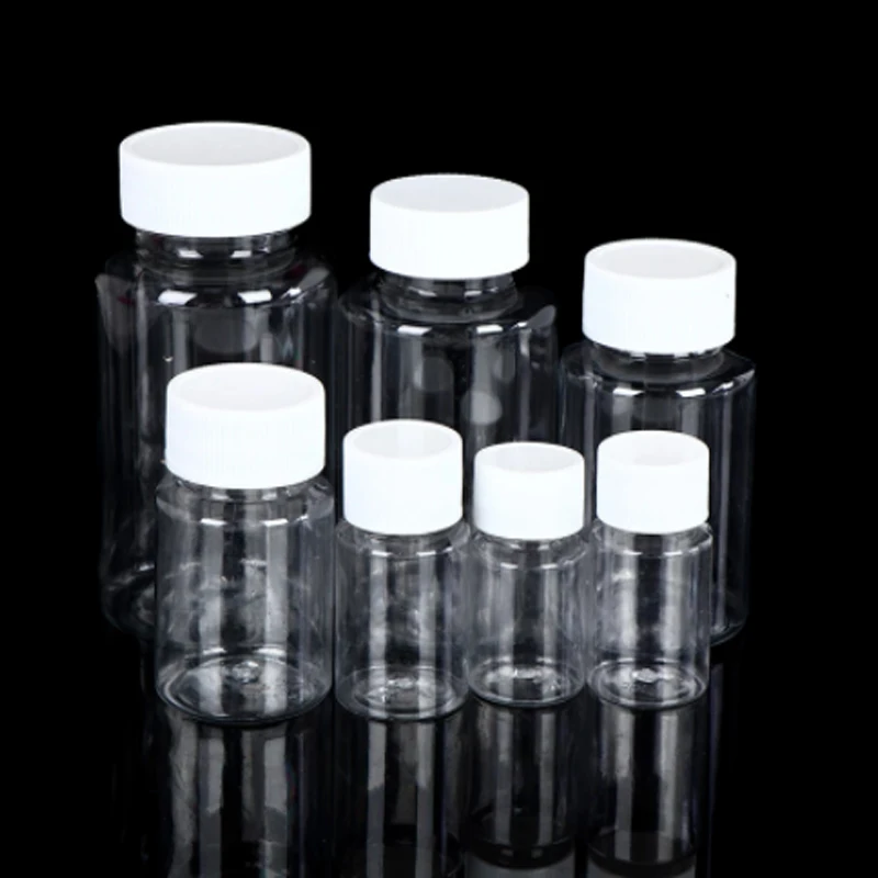 5-30pcs Refillable Bottles 15ml 20ml 30ml 50ml 60ml 80ml 100ml Plastic PET Clear Empty Seal Bottles Container with screw cap